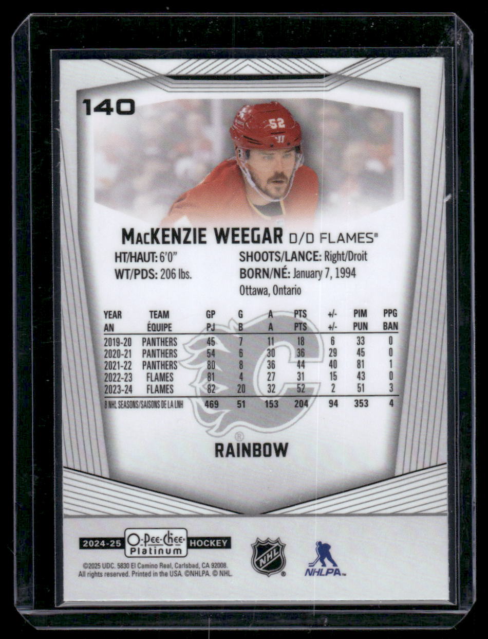 2024-25 O-Pee-Chee Platinum #140 MacKenzie Weegar Rainbow