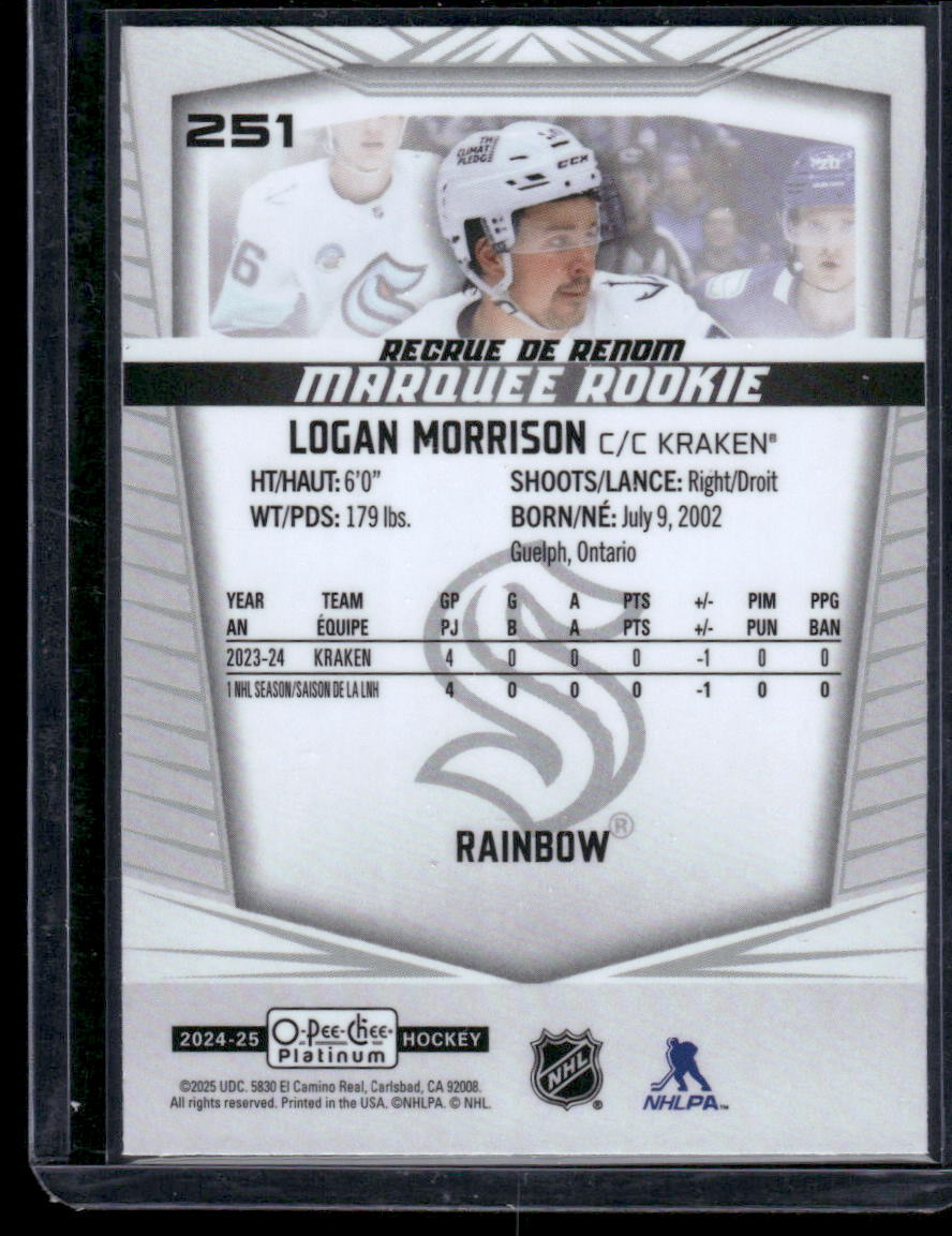 2024-25 O-Pee-Chee Platinum #251 Logan Morrison Rainbow