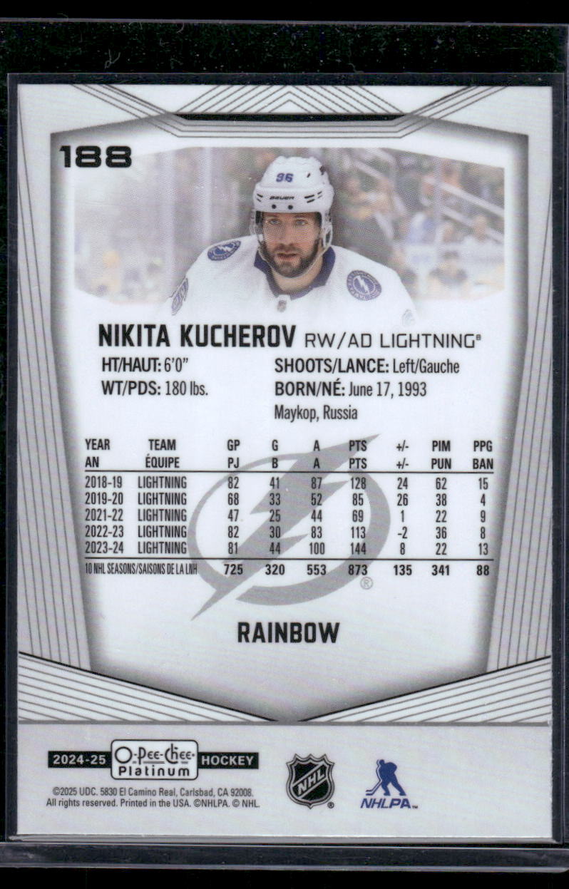 2024-25 O-Pee-Chee Platinum #188 Nikita Kucherov Rainbow