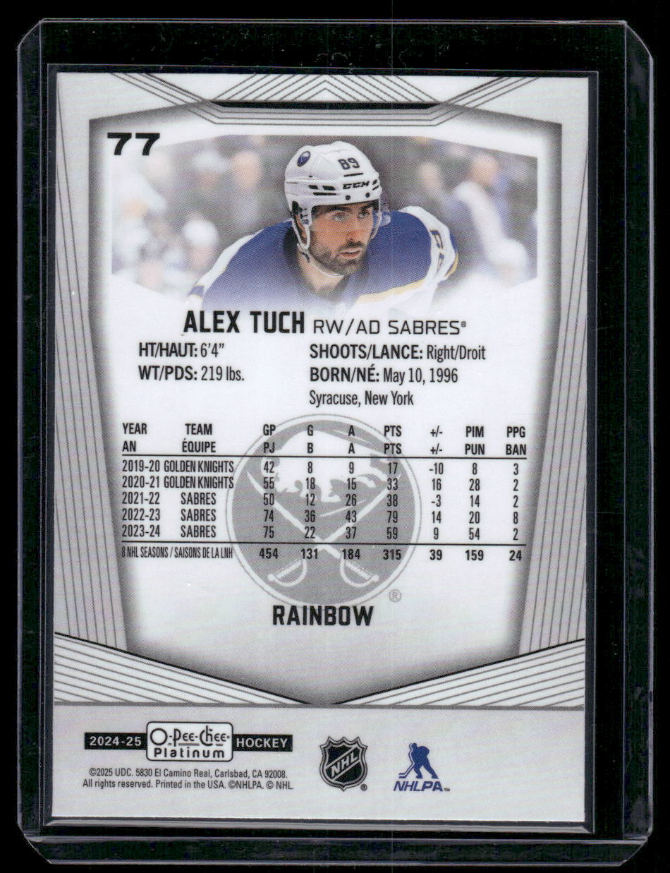 2024-25 O-Pee-Chee Platinum #77 Alex Tuch Rainbow