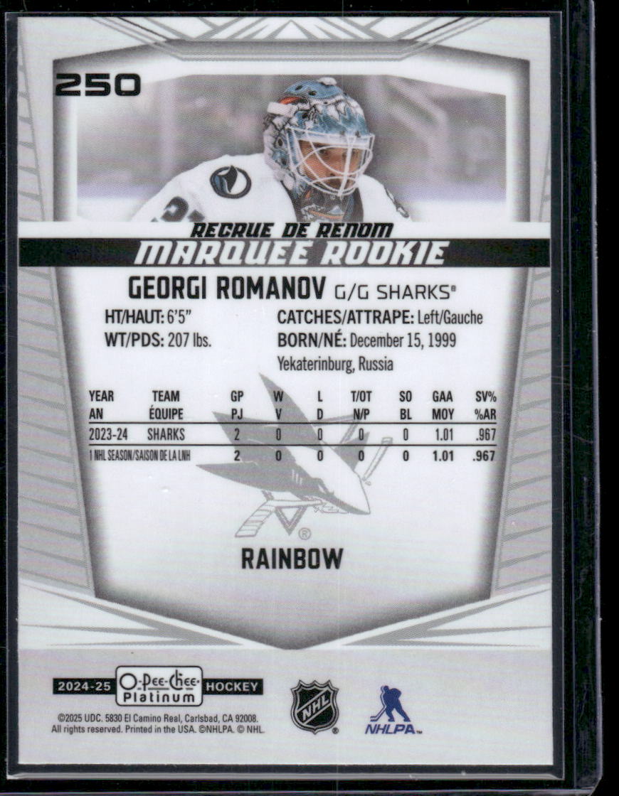2024-25 O-Pee-Chee Platinum #250 Georgi Romanov Rainbow