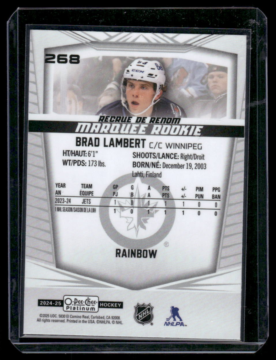 2024-25 O-Pee-Chee Platinum #268 Brad Lambert Rainbow