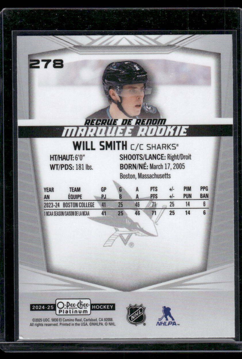 2024-25 O-Pee-Chee Platinum #278 Will Smith