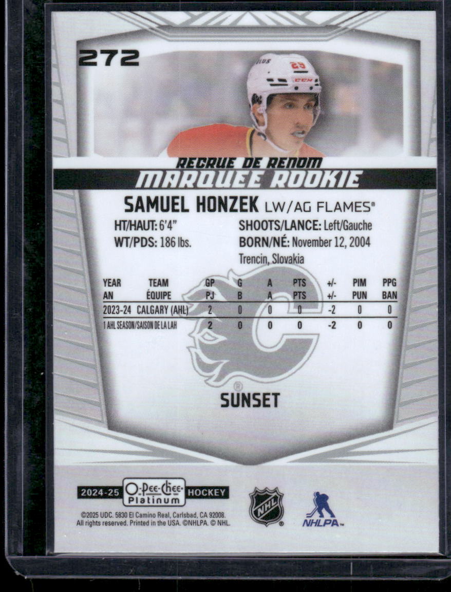 2024-25 O-Pee-Chee Platinum #272 Samuel Honzek Sunset