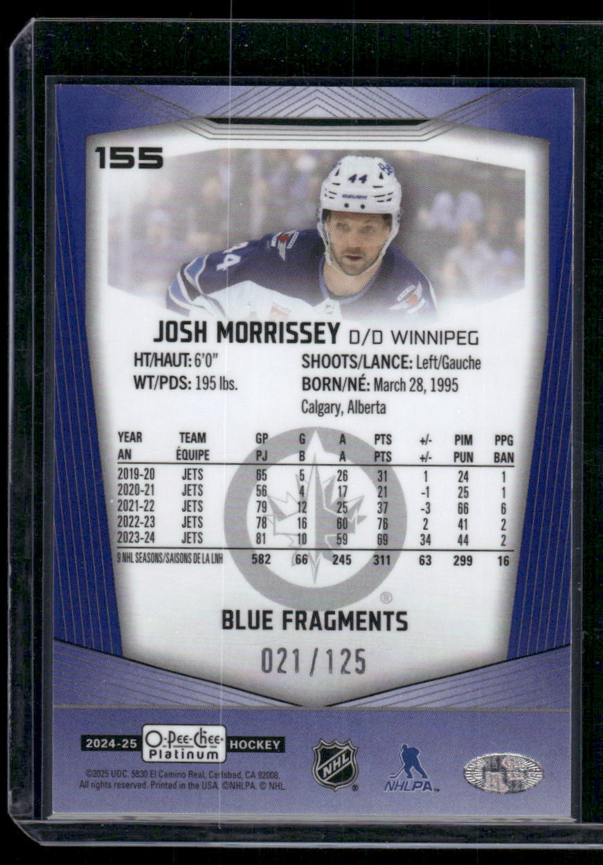 2024-25 O-Pee-Chee Platinum #155 Josh Morrissey Blue Fragments
