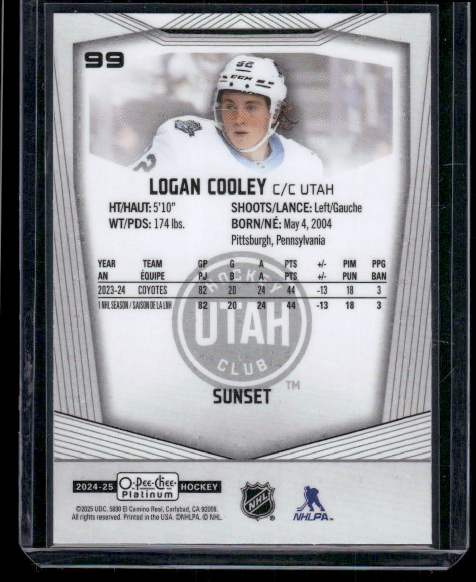 2024-25 O-Pee-Chee Platinum #99 Logan Cooley Sunset