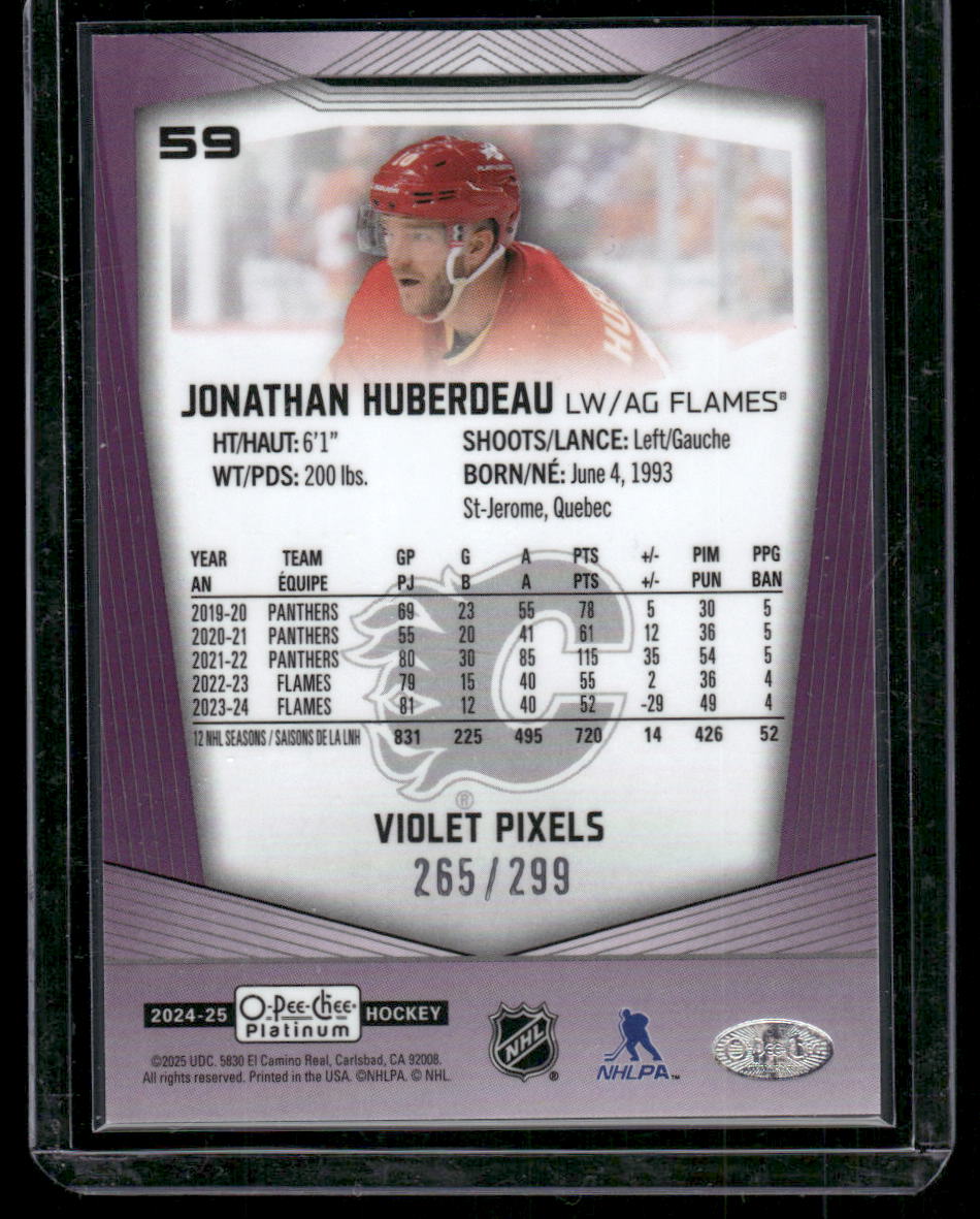 2024-25 O-Pee-Chee Platinum #59 Jonathan Huberdeau Violet Pixels