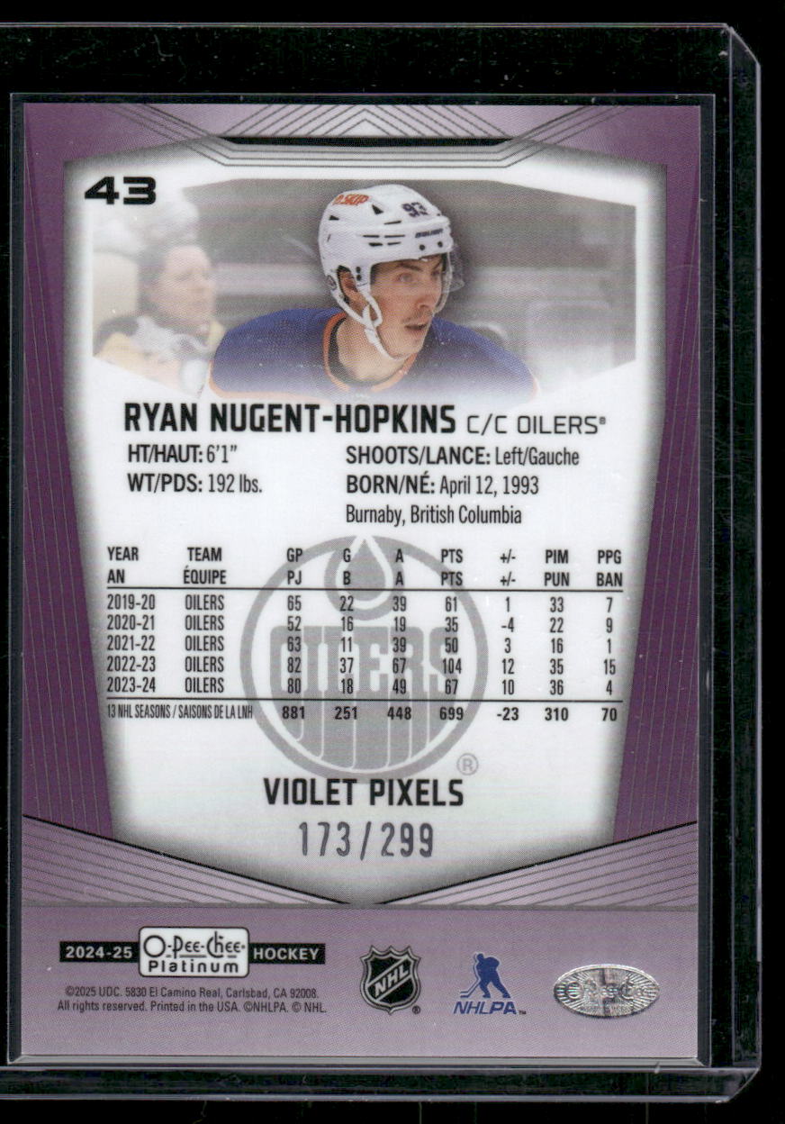2024-25 O-Pee-Chee Platinum #43 Ryan Nugent-Hopkins Violet Pixels