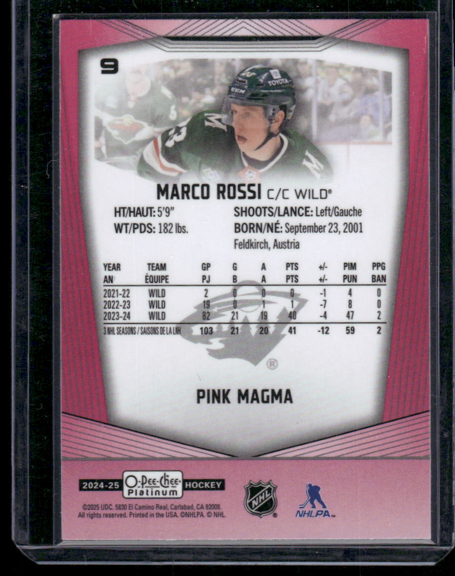2024-25 O-Pee-Chee Platinum #9 Marco Rossi Pink Magma