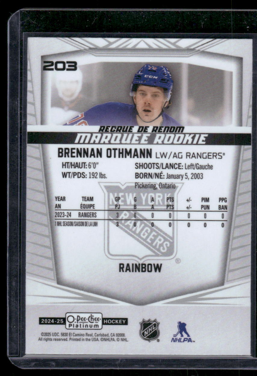 2024-25 O-Pee-Chee Platinum #203 Brennan Othmann Rainbow