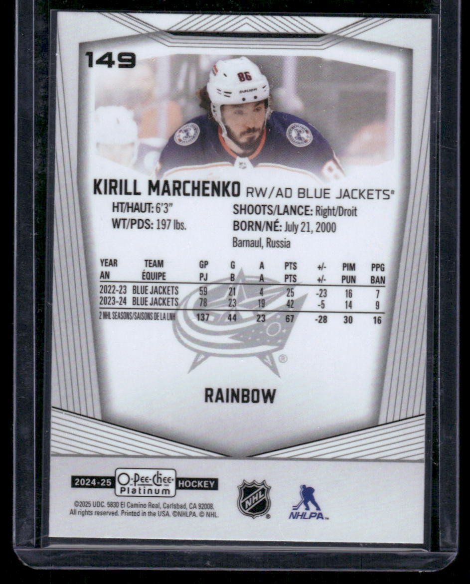 2024-25 O-Pee-Chee Platinum #149 Kirill Marchenko Rainbow