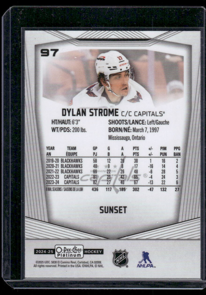 2024-25 O-Pee-Chee Platinum #97 Dylan Strome Sunset
