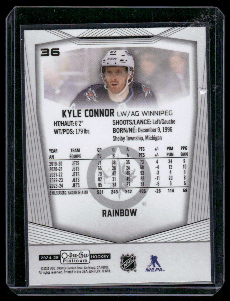 2024-25 O-Pee-Chee Platinum #36 Kyle Connor Rainbow