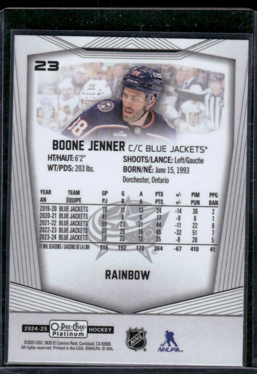 2024-25 O-Pee-Chee Platinum #23 Boone Jenner Rainbow