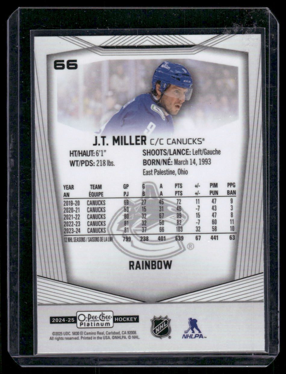 2024-25 O-Pee-Chee Platinum #66 J.T. Miller Rainbow