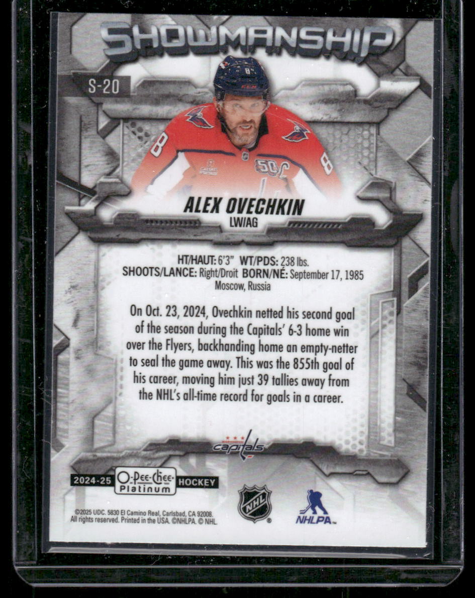2024-25 O-Pee-Chee Platinum #S-20 Alex Ovechkin Showmanship