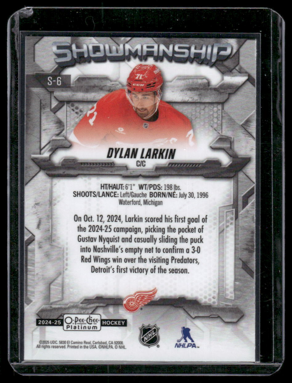 2024-25 O-Pee-Chee Platinum #S-6 Dylan Larkin Showmanship