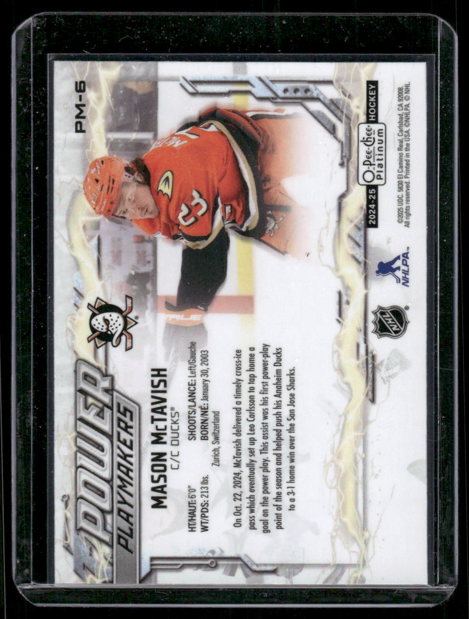 2024-25 O-Pee-Chee Platinum #PM-6 Mason McTavish Power Playmakers