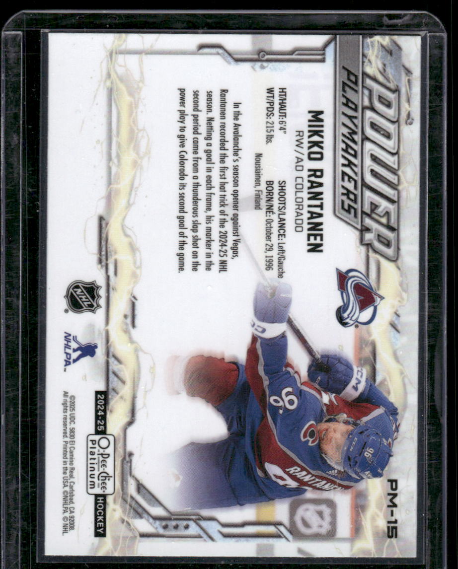 2024-25 O-Pee-Chee Platinum #PM-15 Mikko Rantanen Power Playmakers
