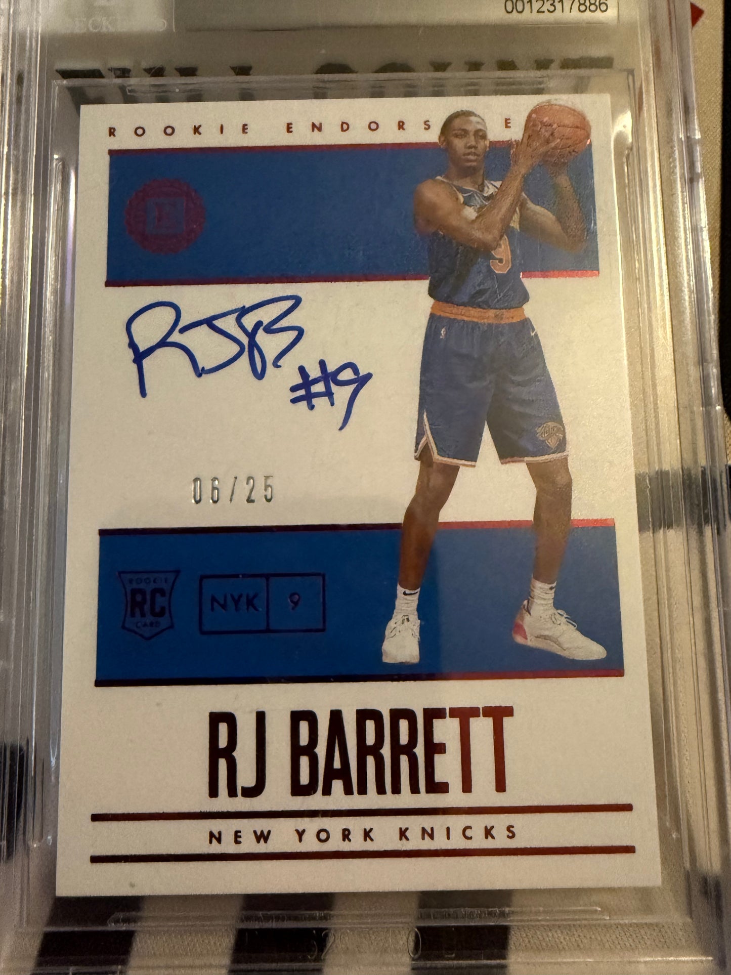 RJ Barrett 2019-20 Panini Encased Red Autograph (RC) #104 06/25 BGS 8.5 AU 10