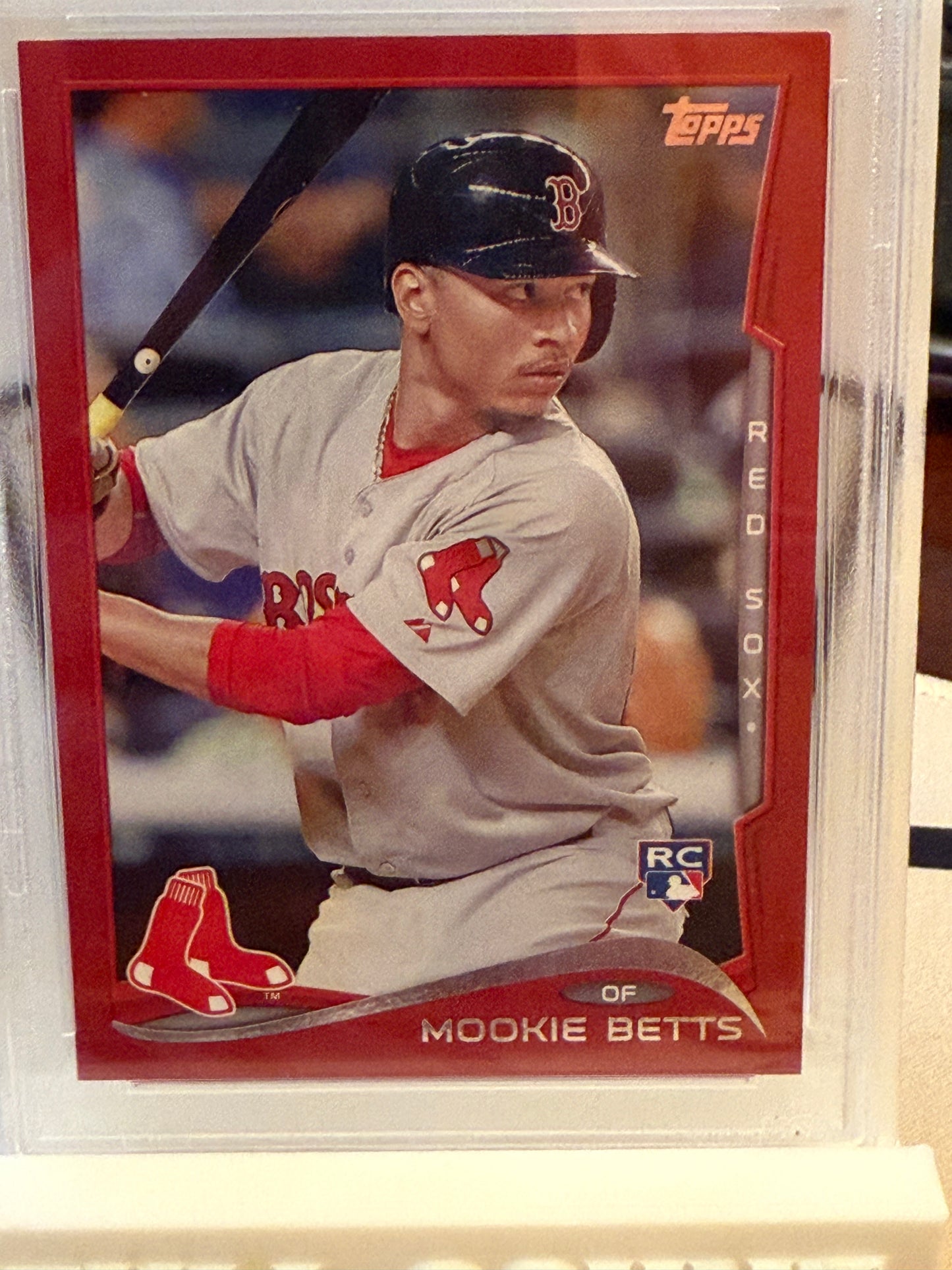 2014 Topps Update Mookie Betts #US26 Batting-Red Target Border PSA 9 MINT Rare