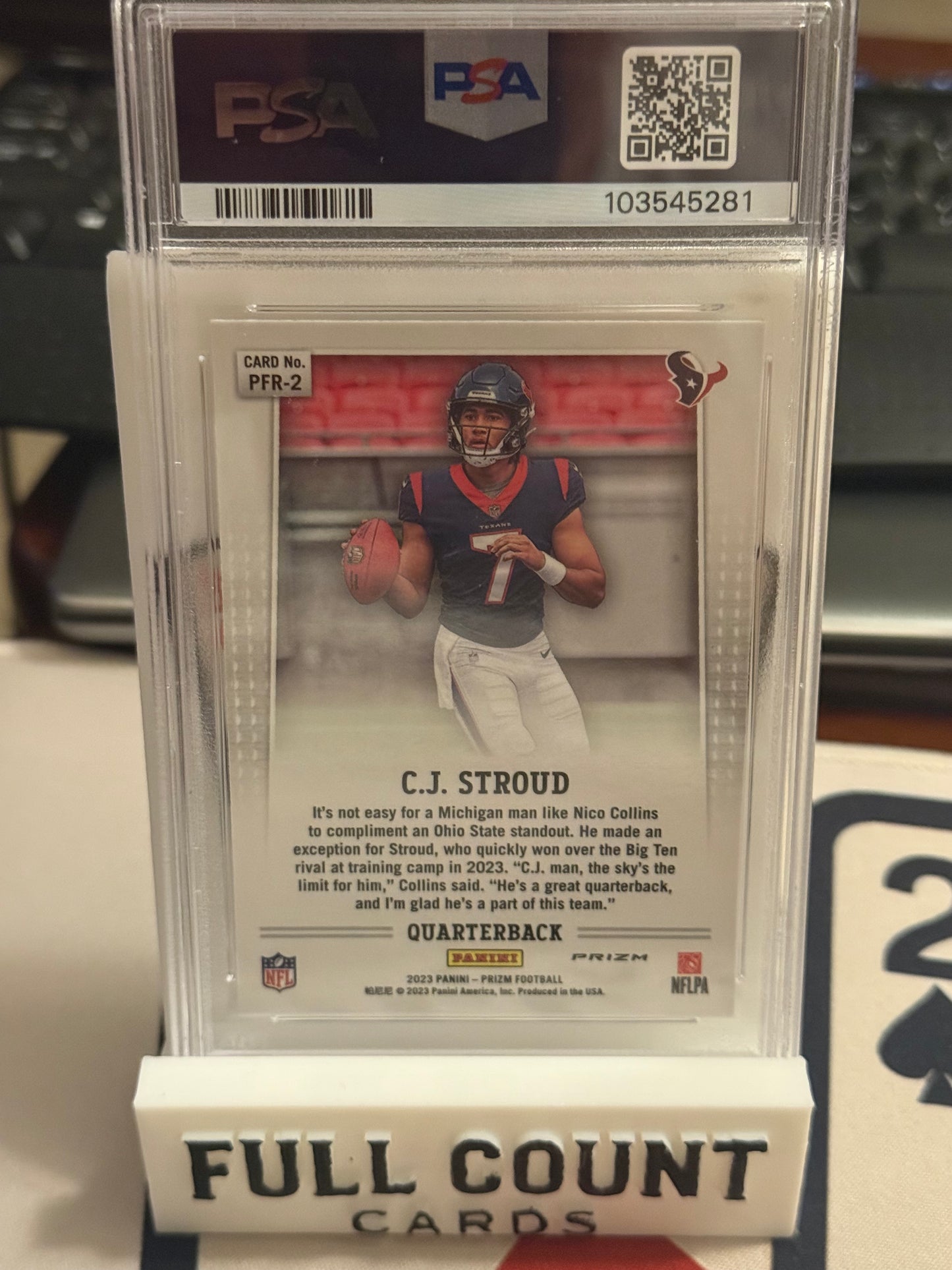 2023 Prizm CJ Stroud Flashback Rookie No Huddle PFR-2 Gem Mint PSA 10