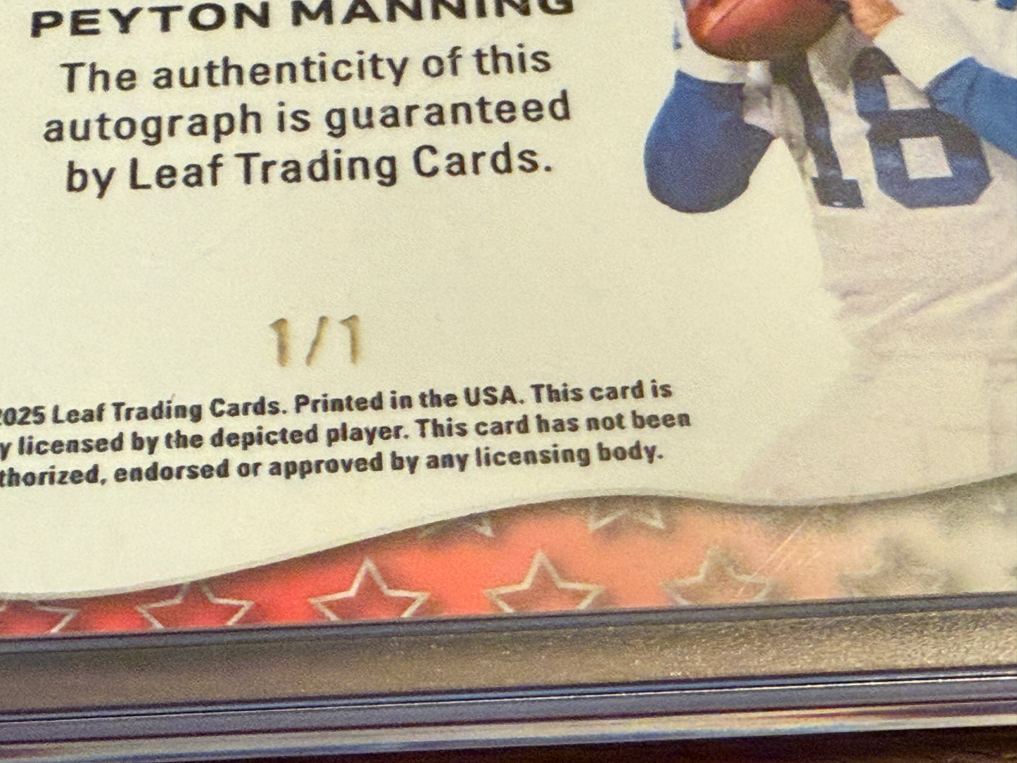 2025 Leaf Metal Peyton Manning Auto 1/1 Red Fireworks Patriotic BA-PM2 Colts 🔥