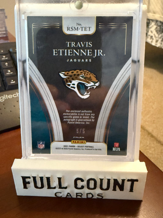 2021 Prizm Travis Etienne Jr RPA Green Checkerboard 2‑Color Patch /5 RC Auto