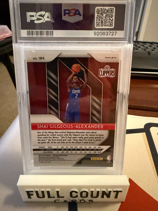 2018-19 Panini Prizm - Shai Gilgeous-Alexander #184 Silver Prizm (RC) PSA 10