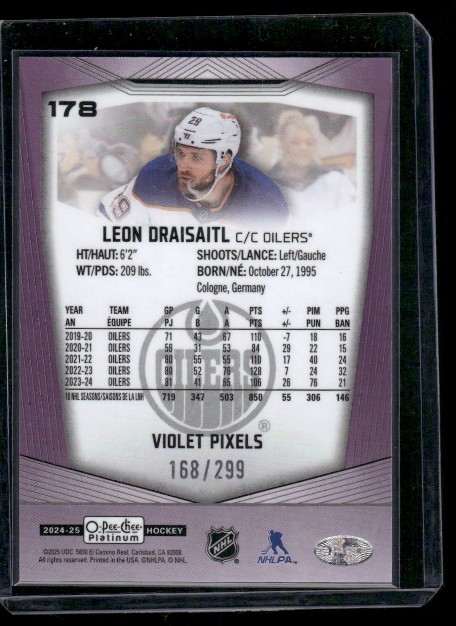 2024-25 O-Pee-Chee Platinum #178 Leon Draisaitl Violet Pixels