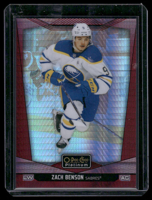 2024-25 O-Pee-Chee Platinum #186 Zach Benson Red Prism