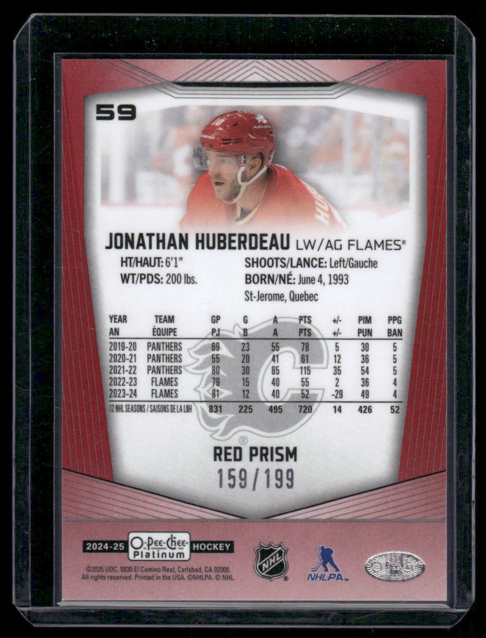 2024-25 O-Pee-Chee Platinum #59 Jonathan Huberdeau Red Prism