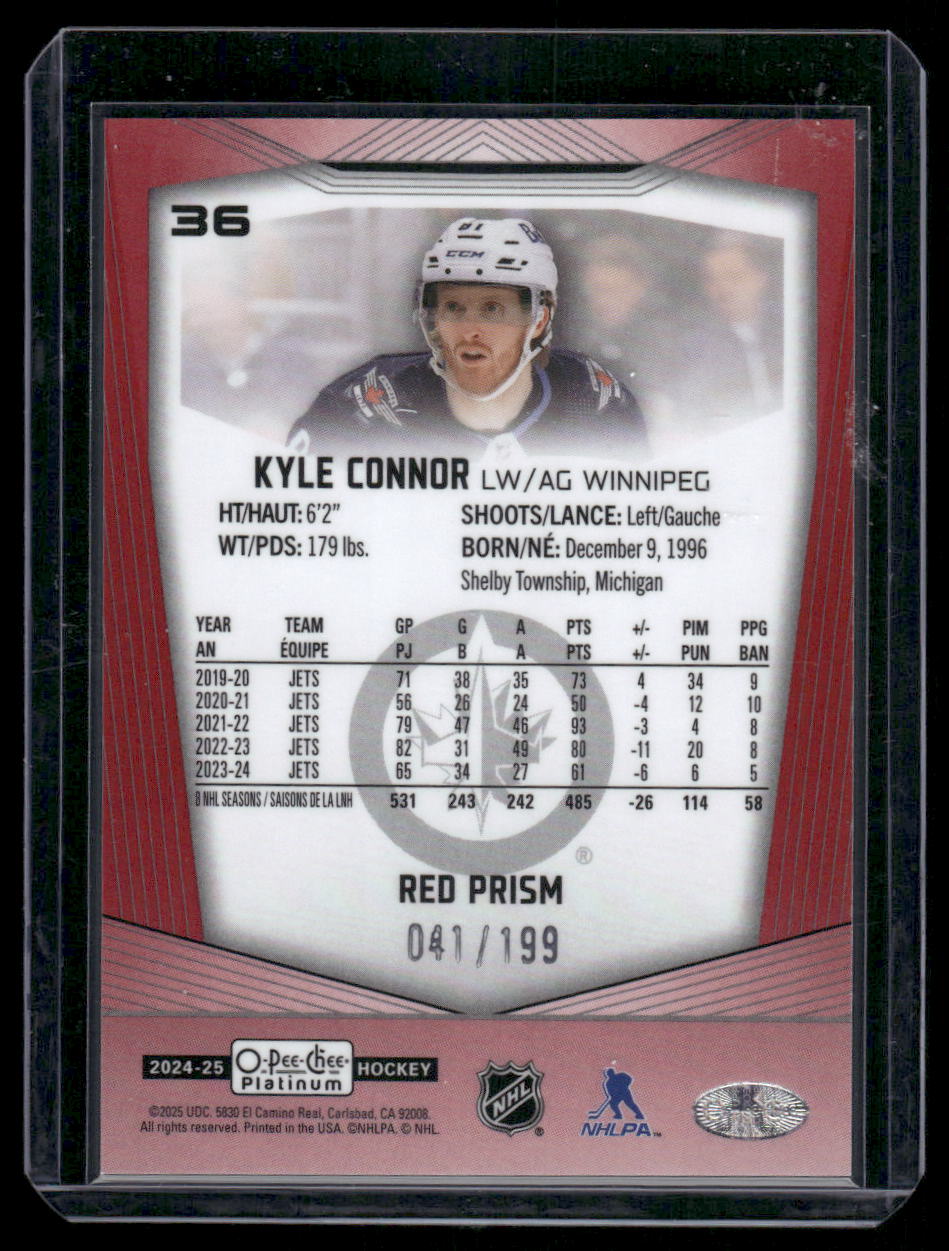 2024-25 O-Pee-Chee Platinum #36 Kyle Connor Red Prism