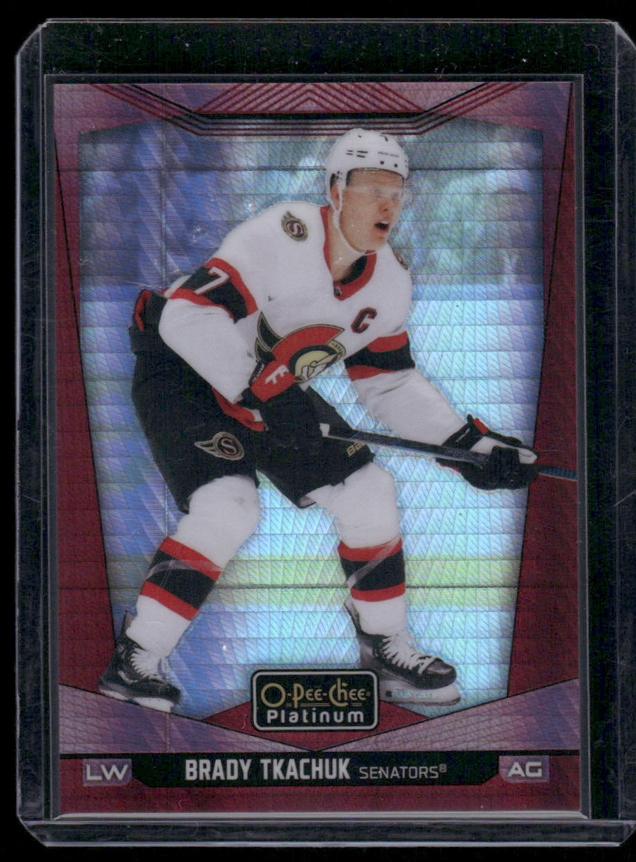 2024-25 O-Pee-Chee Platinum #16 Brady Tkachuk Red Prism