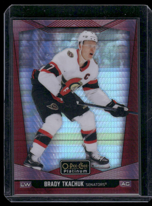 2024-25 O-Pee-Chee Platinum #16 Brady Tkachuk Red Prism