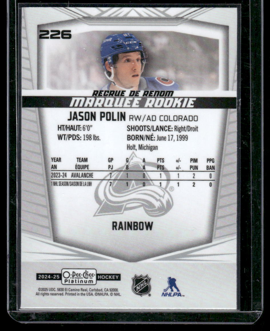 2024-25 O-Pee-Chee Platinum #226 Jason Polin Rainbow