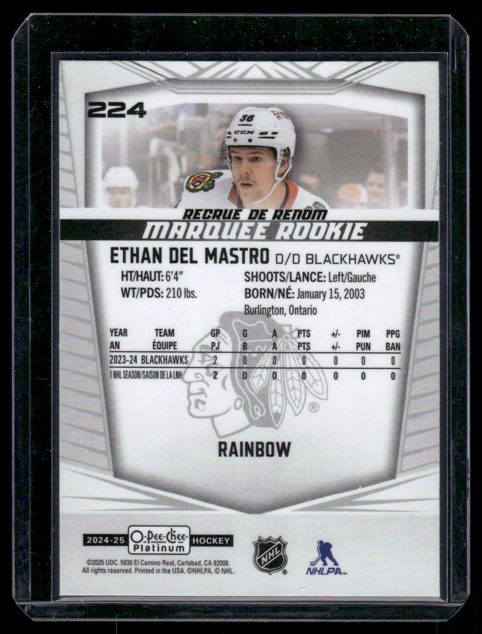 2024-25 O-Pee-Chee Platinum #224 Ethan Del Mastro Rainbow