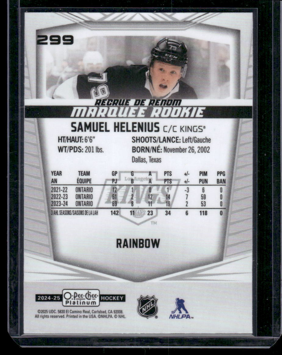 2024-25 O-Pee-Chee Platinum #299 Samuel Helenius Rainbow