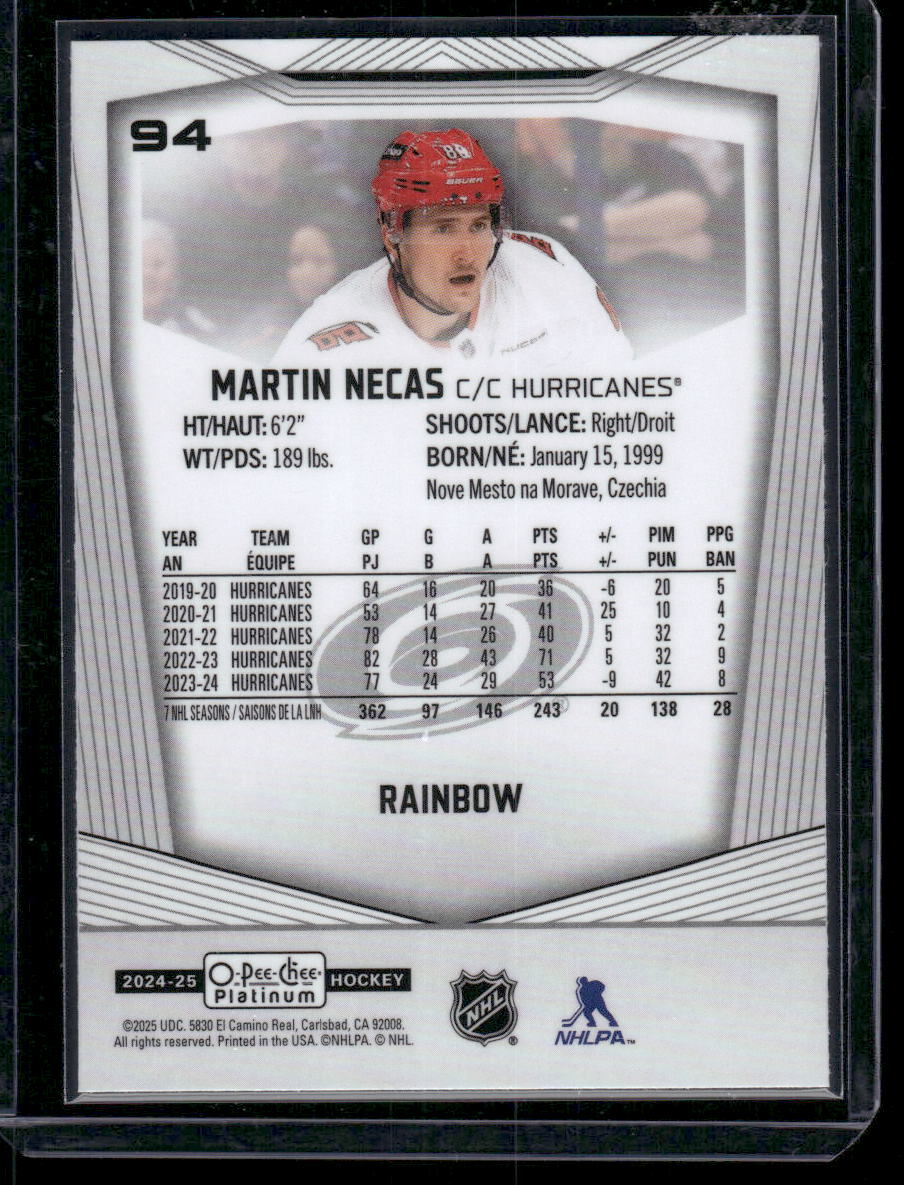 2024-25 O-Pee-Chee Platinum #94 Martin Necas Rainbow