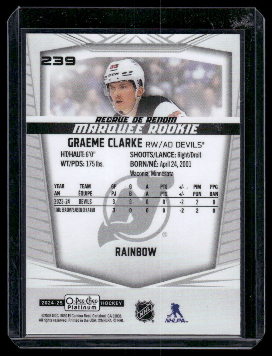 2024-25 O-Pee-Chee Platinum #239 Graeme Clarke Rainbow