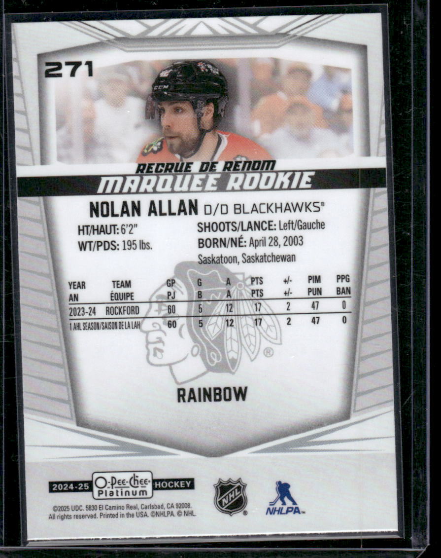 2024-25 O-Pee-Chee Platinum #271 Nolan Allan Rainbow
