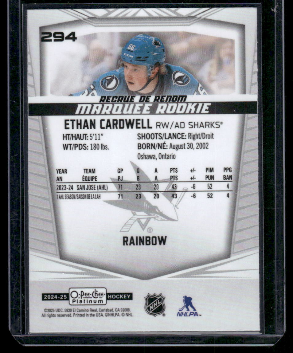 2024-25 O-Pee-Chee Platinum #294 Ethan Cardwell Rainbow
