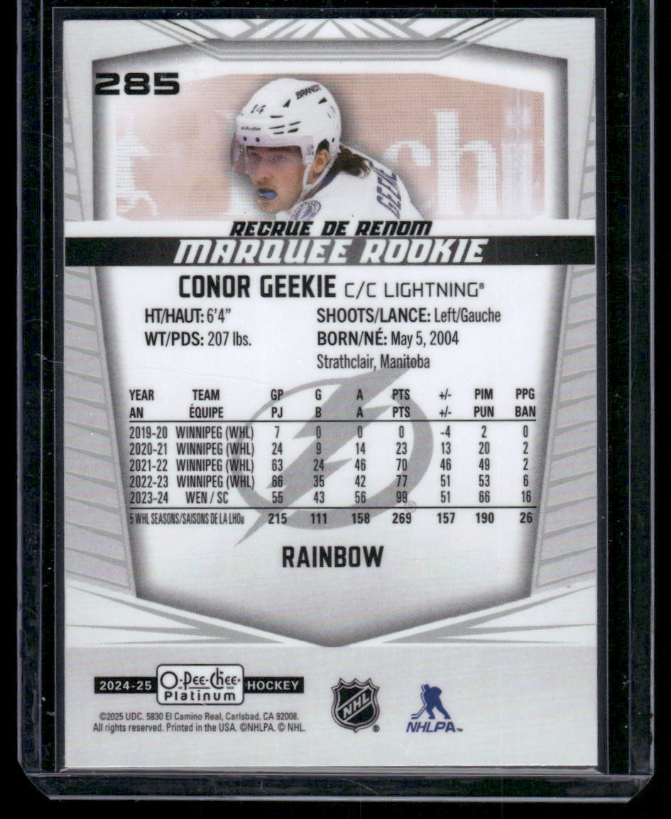 2024-25 O-Pee-Chee Platinum #285 Conor Geekie Rainbow