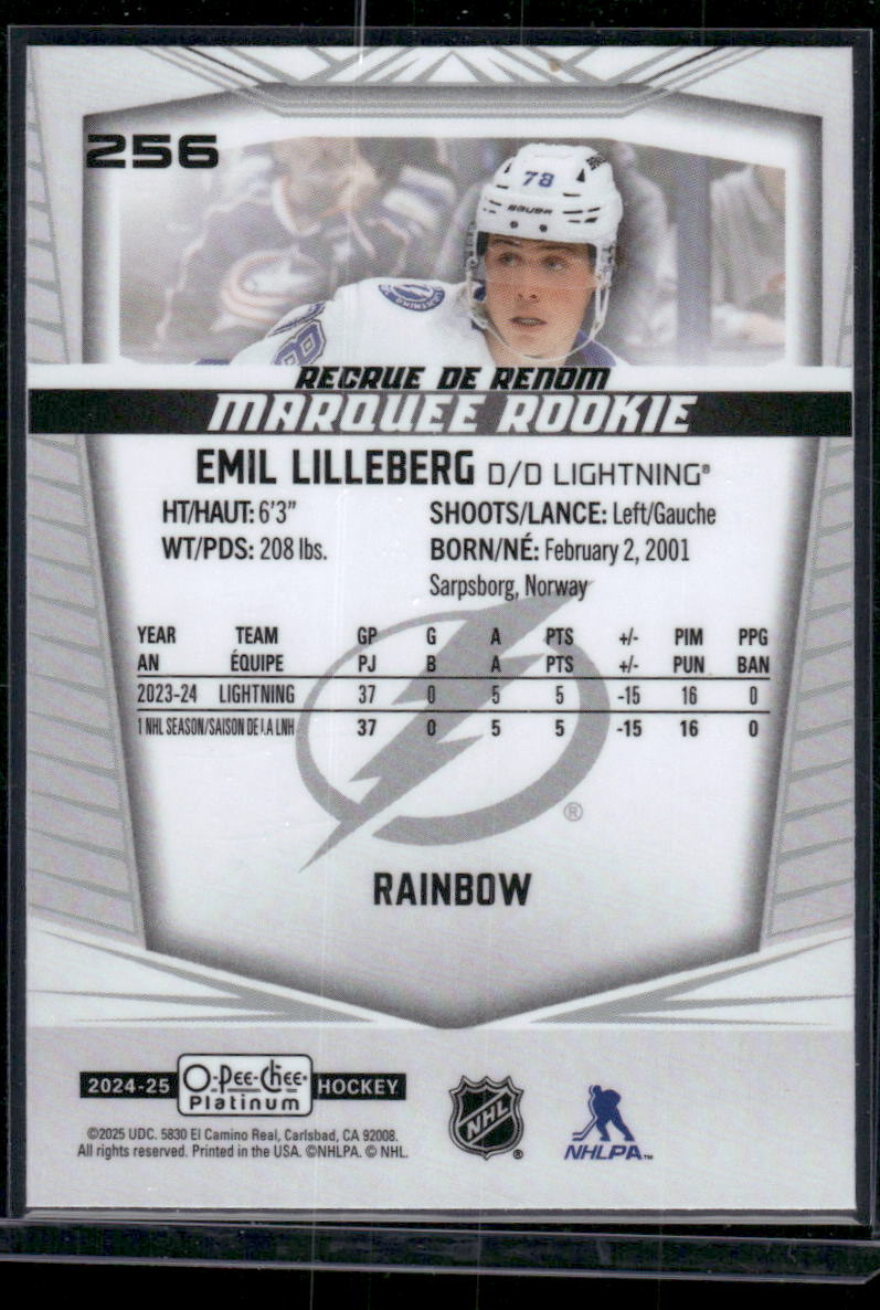 2024-25 O-Pee-Chee Platinum #256 Emil Lilleberg Rainbow