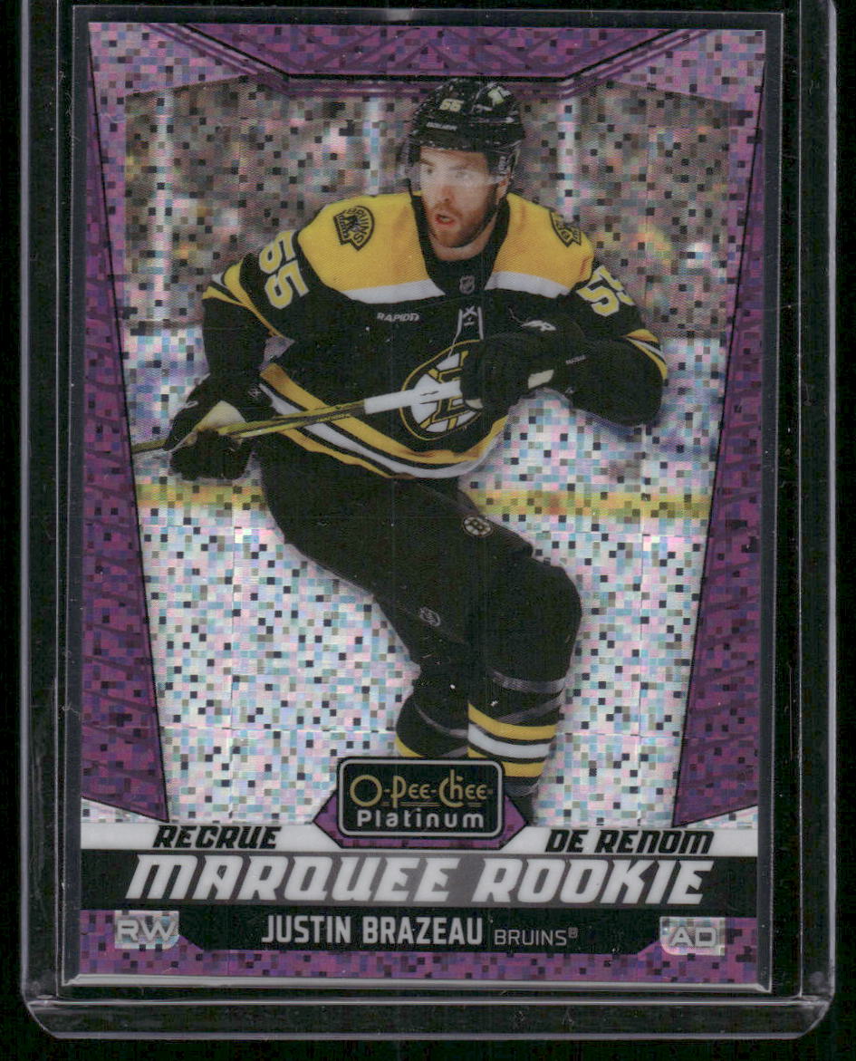 2024-25 O-Pee-Chee Platinum #217 Justin Brazeau Violet Pixels