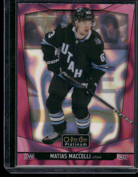 2024-25 O-Pee-Chee Platinum #135 Matias Maccelli Pink Magma