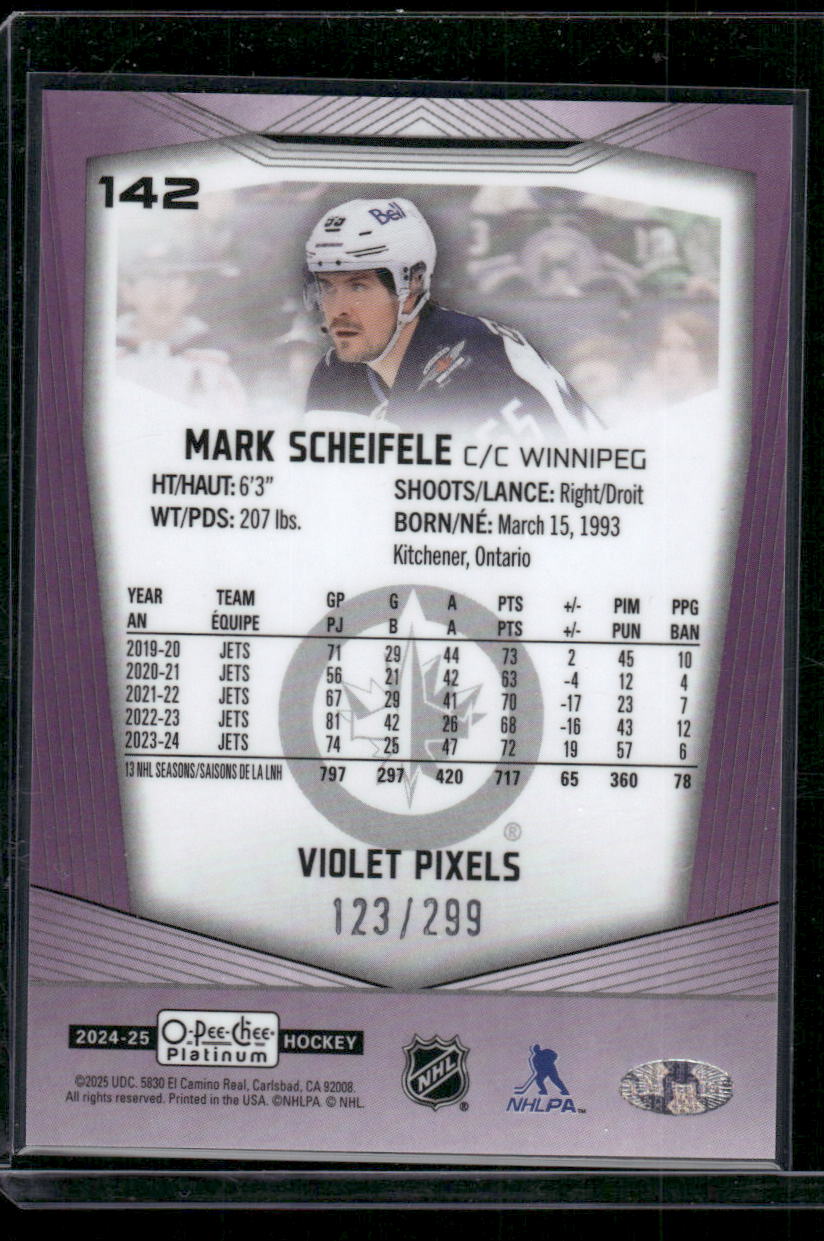 2024-25 O-Pee-Chee Platinum #142 Mark Scheifele Violet Pixels