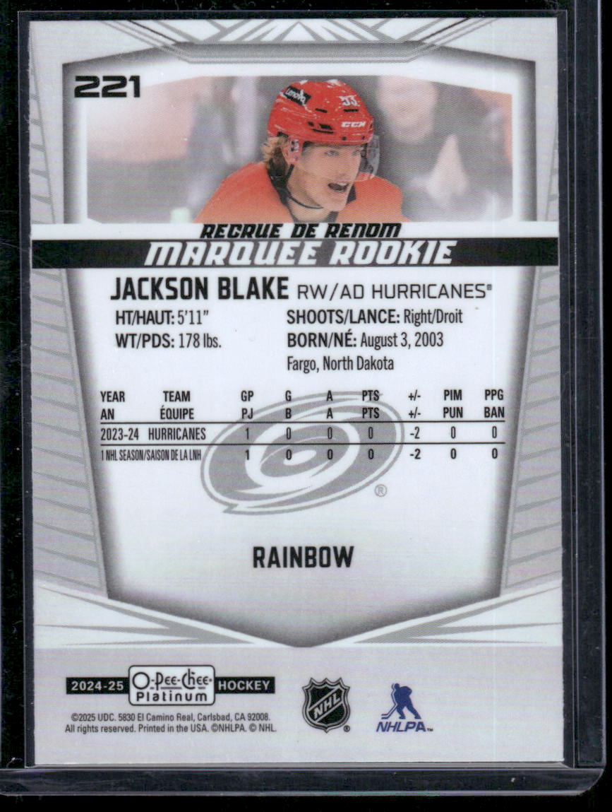 2024-25 O-Pee-Chee Platinum #221 Jackson Blake Rainbow