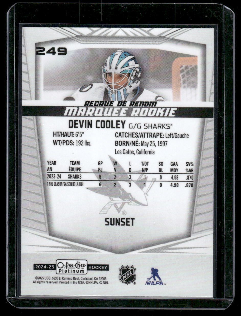 2024-25 O-Pee-Chee Platinum #249 Devin Cooley Sunset