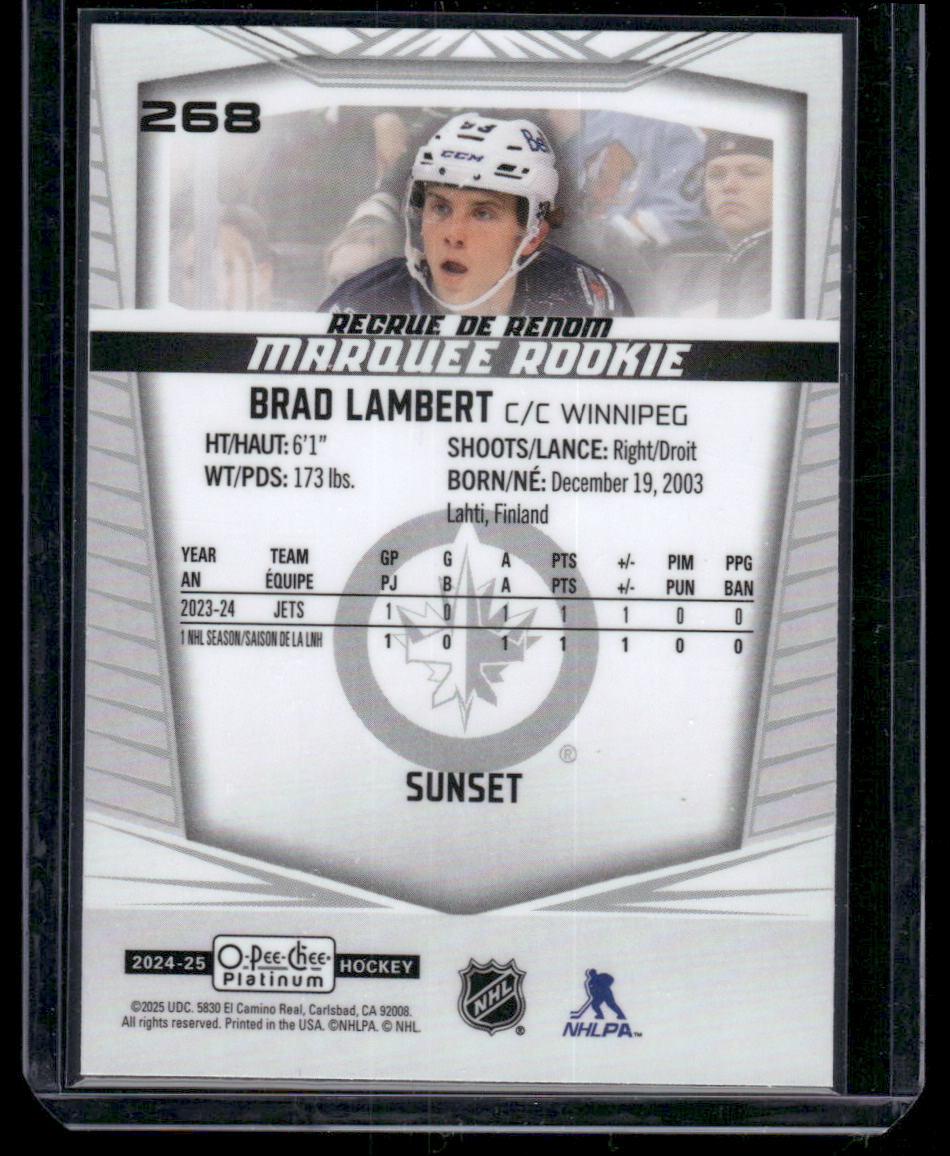 2024-25 O-Pee-Chee Platinum #268 Brad Lambert Sunset